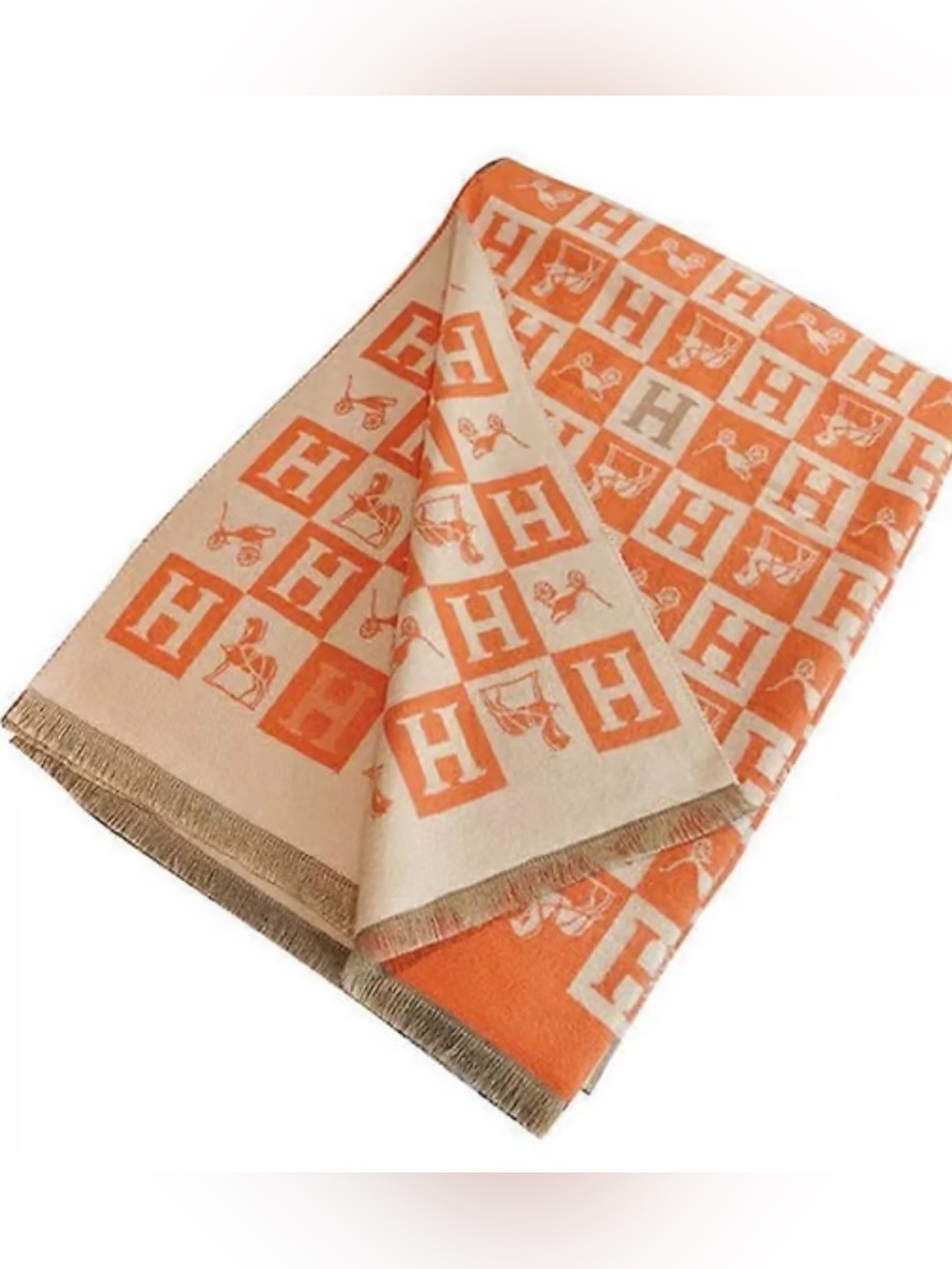 Pashmina LOGO large Winter Scarf, Elegant Warm Wrap, Thick Scarf